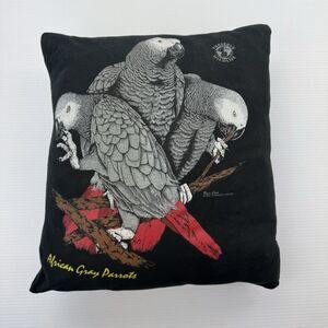 African Gray Parrot Throw Pillow Wildlife Bird Art Decorative Nature Accent